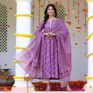 Laila Purple Cotton Set - Image 9