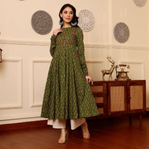 Sabrina Green Kalidar  kurta - Image 5