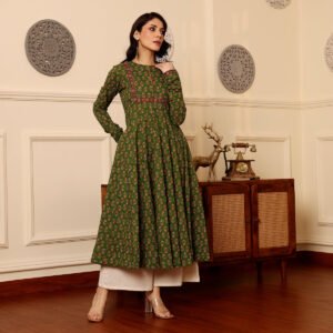Sabrina Green Kalidar  kurta - Image 6