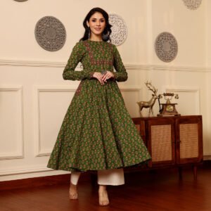 Alternative view of Sabrina Green Kalidar  kurta