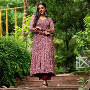 Runali Floral Gerogette Kurta - Image 3