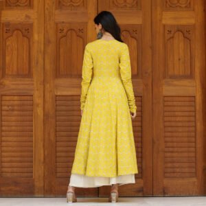 Farida Yellow Cotton Kurta - Image 7