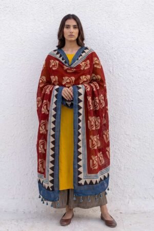 Set of 3 - Kurta, Culottes & Dupatta - Nira 10 - Image 4