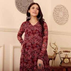 Alternative view of Tilotma Georgette Kurta