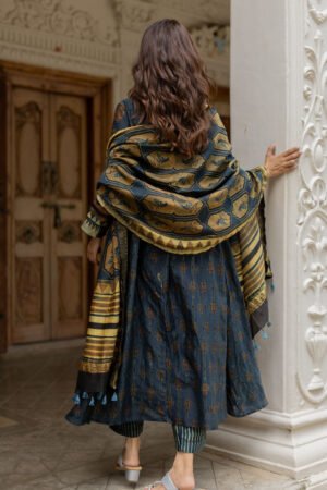 Chanderi Silk Kurta Set of 3 - Ruman Bagh 02 - Image 8