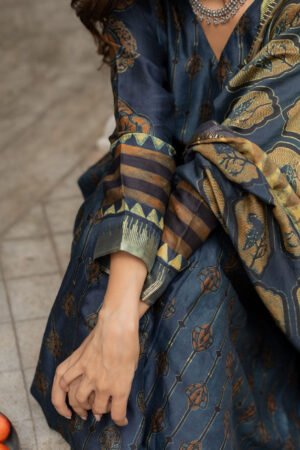 Chanderi Silk Kurta Set of 3 - Ruman Bagh 02 - Image 9