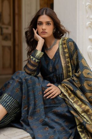 Chanderi Silk Kurta Set of 3 - Ruman Bagh 02 - Image 6