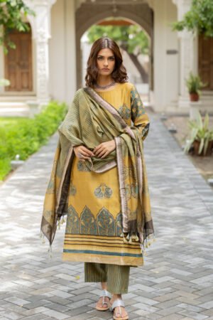 Chanderi Silk Kurta Set of 3 - Ruman Bagh 04 - Image 6