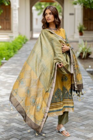 Chanderi Silk Kurta Set of 3 - Ruman Bagh 04 - Image 3