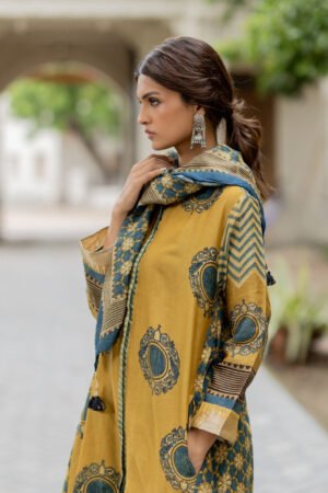 Chanderi Silk Kurta Set of 3 - Ruman Bagh 01 - Image 7