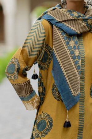 Chanderi Silk Kurta Set of 3 - Ruman Bagh 01 - Image 5