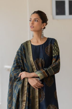 Chanderi Silk Kurta Set of 3 - Ruman Bagh 06 - Image 9