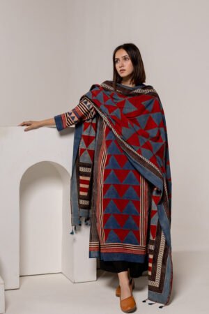 Set of 3 - Kurta, Dupatta & Culotte - Aabaan 04