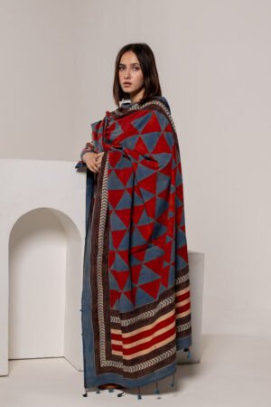 Set of 3 - Kurta, Dupatta & Culotte - Aabaan 04 - Image 8