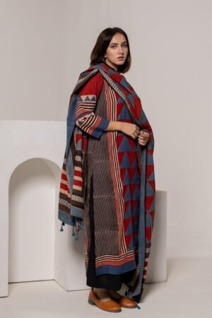 Set of 3 - Kurta, Dupatta & Culotte - Aabaan 04 - Image 4