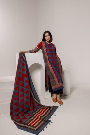 Alternative view of Set of 3 - Kurta, Dupatta & Culotte - Aabaan 04