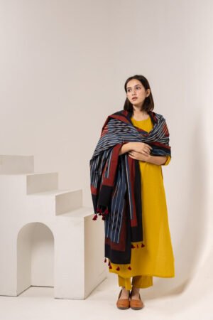 Alternative view of Set of 3 - Kurta, Dupatta & Pant - Earthy Echoes 02
