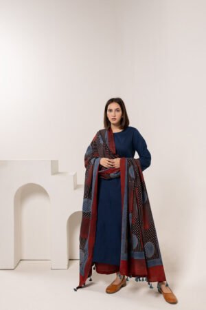 Set of 3 - Kurta, Dupatta & Culotte - Earthy Echoes 03
