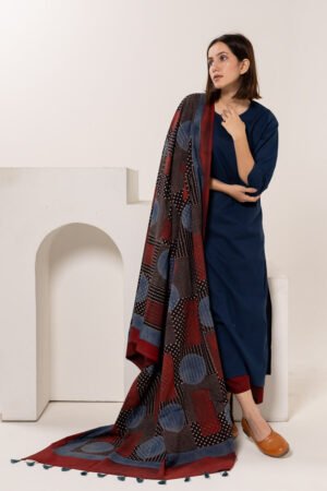 Set of 3 - Kurta, Dupatta & Culotte - Earthy Echoes 03 - Image 4