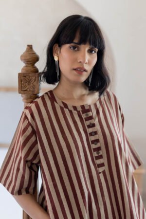 Omi Kurta Set of 2 - Maroon meadow - Image 4