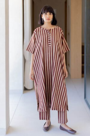 Omi Kurta Set of 2 - Maroon meadow - Image 5