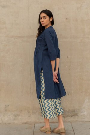 Pintuck Kurta - Indigo - Image 5