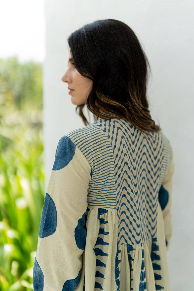 Amra Side Pleat Kurta - Indigo - Image 6
