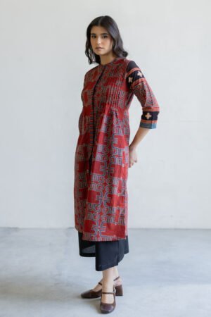 Pintuck Kurta - Avira Red - Image 5