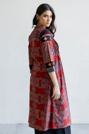 Pintuck Kurta - Avira Red - Image 6