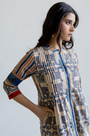 Alternative view of Pintuck Kurta - Avira Natural White