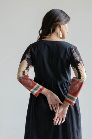 Alternative view of V Neck Flared Kurta - Black