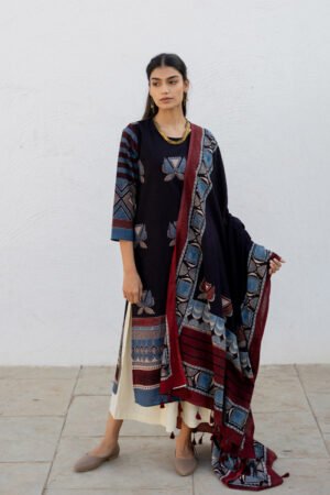 Set of 3 - Kurta, Dupatta & Culotte - Adira 02