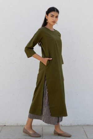 Alternative view of Set of 3 - Kurta, Dupatta & Culotte - Adira 07