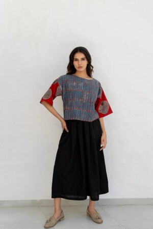 Basic Top - Taha Indigo & Red Stripes - Image 6