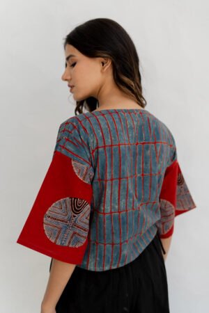 Basic Top - Taha Indigo & Red Stripes - Image 5