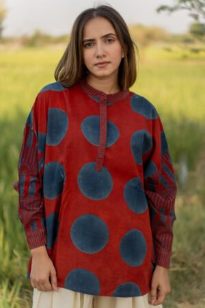 Alternative view of Freesize Anti-fit Top - Red Polka