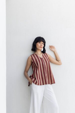 Tara Top - Maroon meadow - Image 5