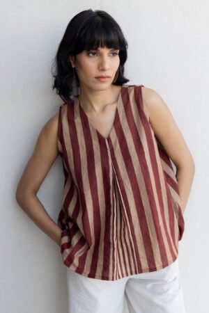 Tara Top - Maroon meadow - Image 3