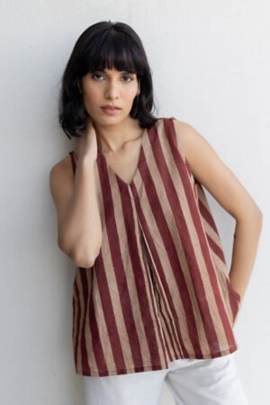 Tara Top - Maroon meadow - Image 6
