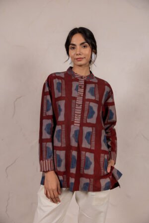 Alternative view of Mandarin Collar Top - Aab