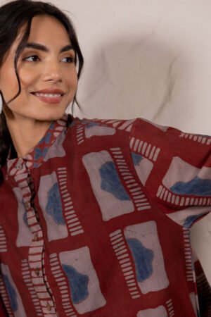 Mandarin Collar Top - Aab - Image 3
