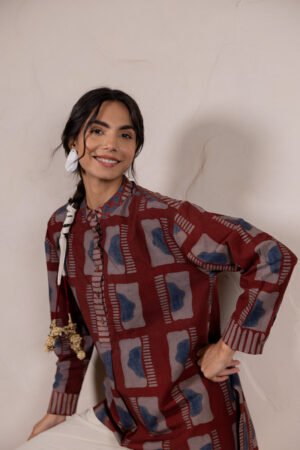 Mandarin Collar Top - Aab - Image 5