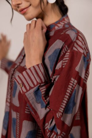 Mandarin Collar Top - Aab - Image 6
