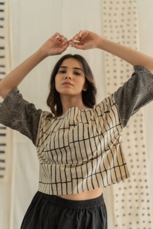 Basic Top - Black & Natural white Stripes - Image 4