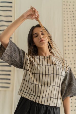 Basic Top - Black & Natural white Stripes - Image 8