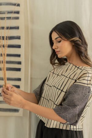Basic Top - Black & Natural white Stripes - Image 5