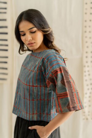 Basic Top - Indigo & Red Stripes - Image 7