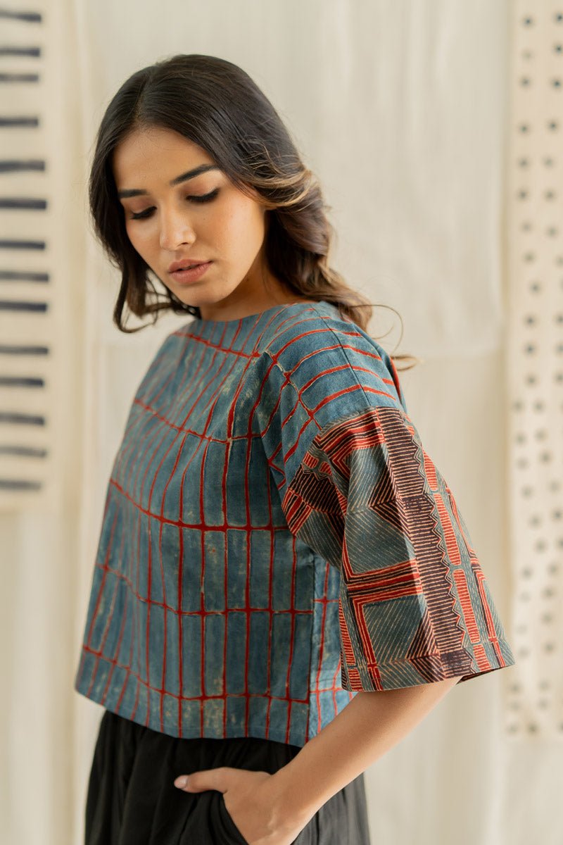 Basic Top - Indigo & Red Stripes - Image 7