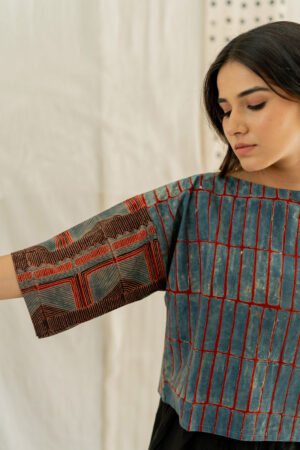 Basic Top - Indigo & Red Stripes - Image 5