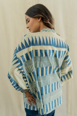 Freesize Anti-fit Top - Indigo Piano stripes - Image 7